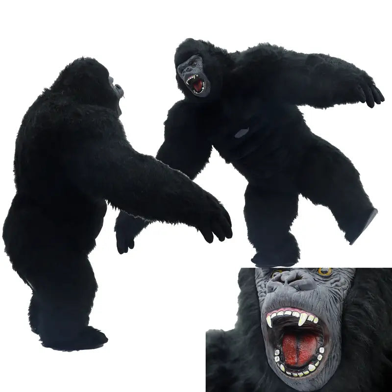Adult Giant Inflatable King Kong Gorilla Costume, Realistic Plush Blow Up Suit, Halloween Cosplay Party Mascot Outfit