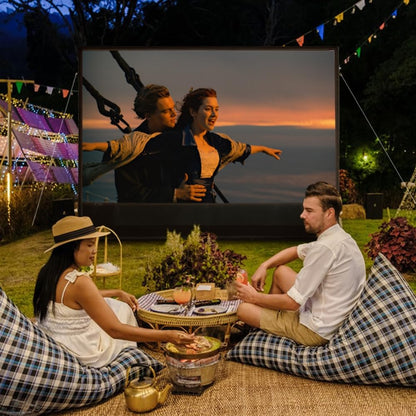 Inflatable Projector Screen, Air-Tight No Blower TPU Tarpaulin Screen, 16ft 16:9 Movie Screen for Outdoor Backyard Pool Camping Party Movie Night
