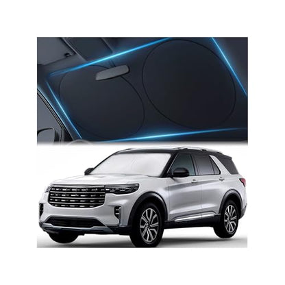 Car Windshield Sunshade – Double-Layer Design for 2X Heat Blocking, Blocks UV Rays, Foldable Sun Shade for Cars, Trucks & SUVs, Keeps Interior Cooler, Medium (59 x 31 in)