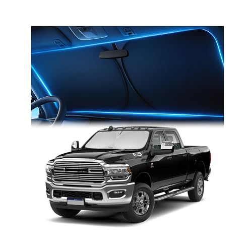 Car Windshield Sunshade – Double-Layer Design for 2X Heat Blocking, Blocks UV Rays, Foldable Sun Shade for Cars, Trucks & SUVs, Keeps Interior Cooler, Medium (59 x 31 in)