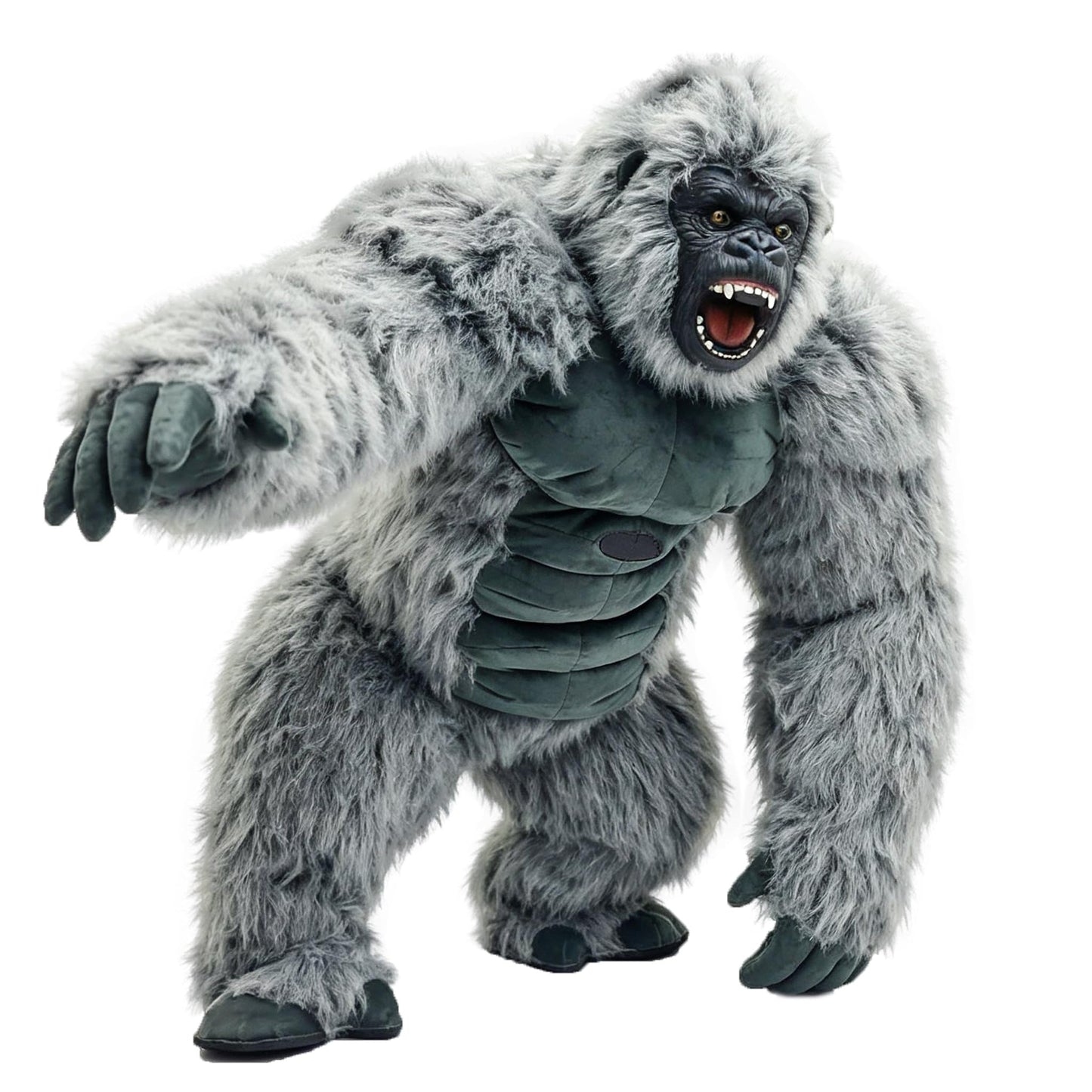 Adult Giant Inflatable King Kong Gorilla Costume, Realistic Plush Blow Up Suit, Halloween Cosplay Party Mascot Outfit