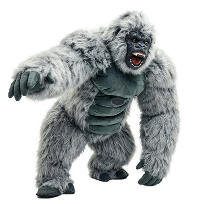 Adult Giant Inflatable King Kong Gorilla Costume, Realistic Plush Blow Up Suit, Halloween Cosplay Party Mascot Outfit