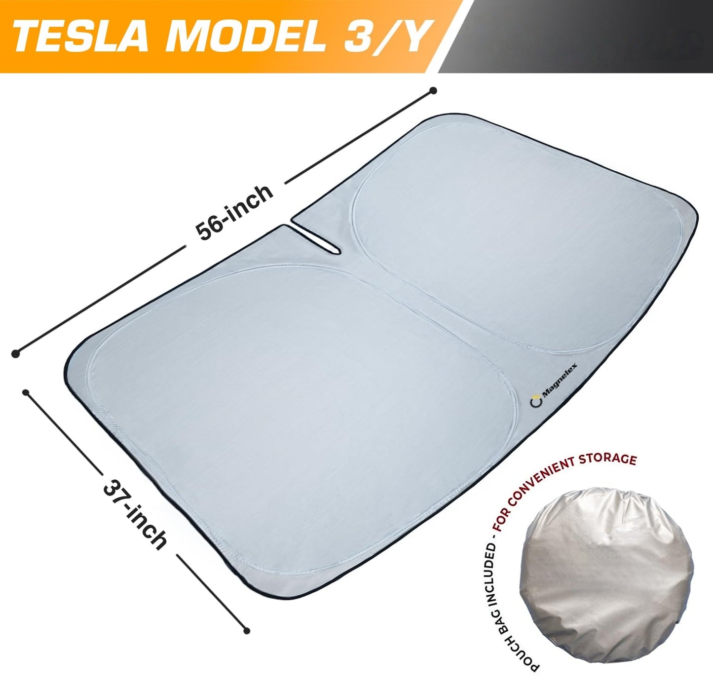 Car Windshield Sunshade – Double-Layer Design for 2X Heat Blocking, Blocks UV Rays, Foldable Sun Shade for Cars, Trucks & SUVs, Keeps Interior Cooler, Medium (59 x 31 in)