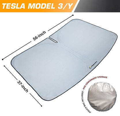 Car Windshield Sunshade – Double-Layer Design for 2X Heat Blocking, Blocks UV Rays, Foldable Sun Shade for Cars, Trucks & SUVs, Keeps Interior Cooler, Medium (59 x 31 in)